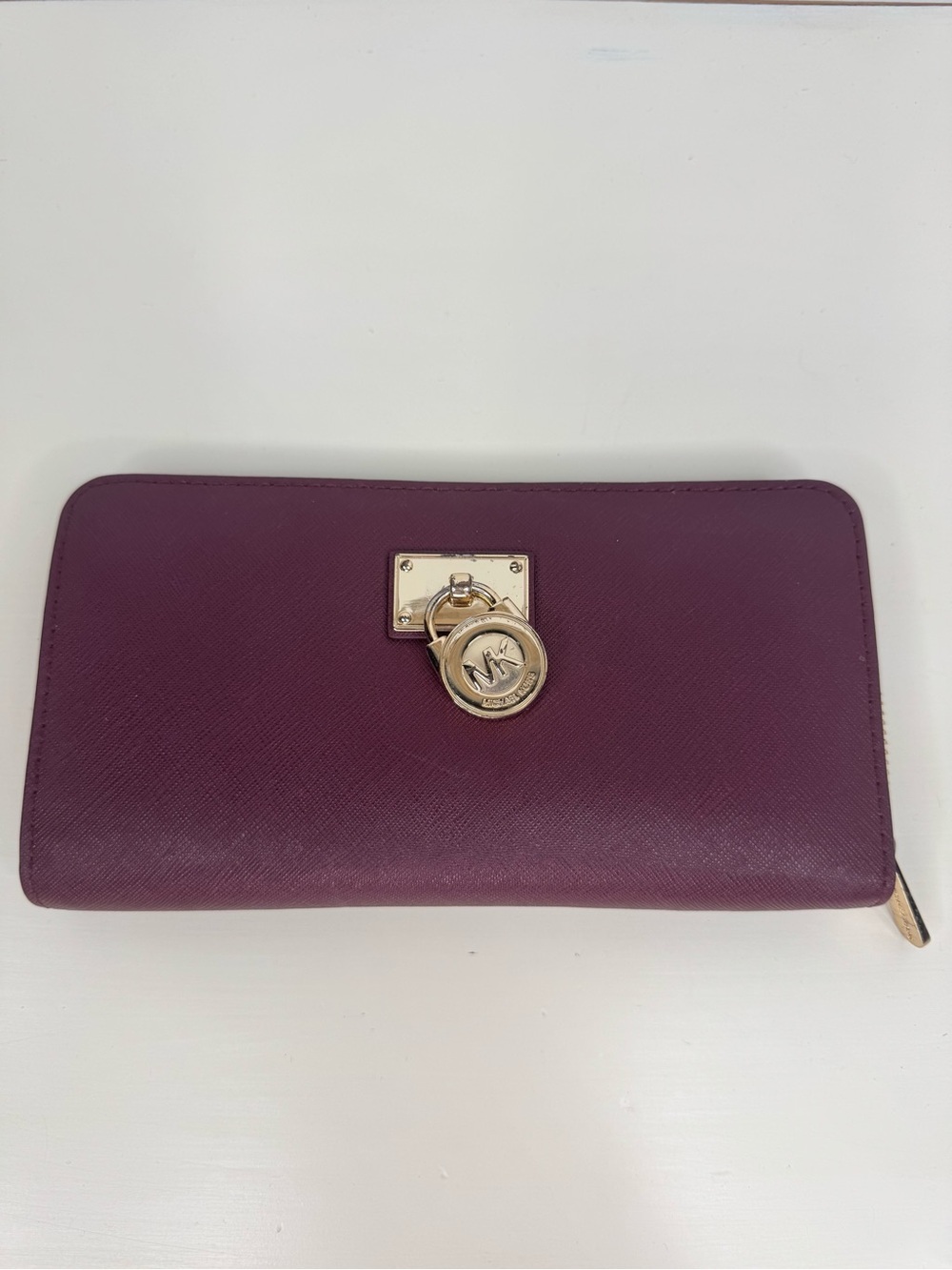 Michael Kors Hamilton Wallet Womens One Size Burgundy Continental Zip-Around